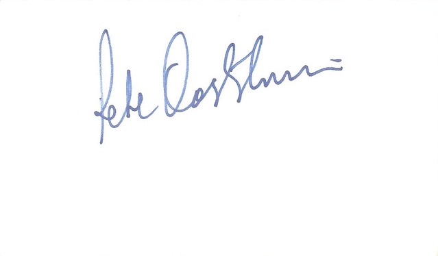 Peter Oosterhuis autographed index card