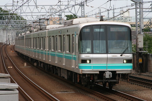 Tokyo Metro 9000 series(C units) in Tamagawa.Sta, Ohta, Tokyo, Japan /Sep 14, 2019