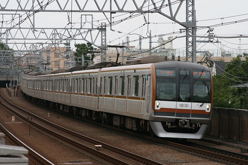 Tokyo Metro 10000 series(5th ver.) in Tamagawa.Sta, Ohta, Tokyo, Japan /Sep 14, 2019