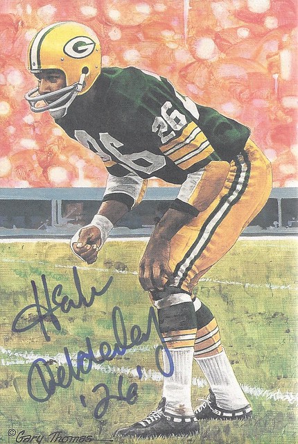 Herb Adderley - Autographed Goal Line Art Football Card