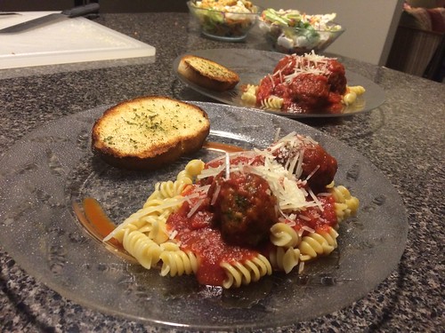 food dinner dish pasta spinach balls