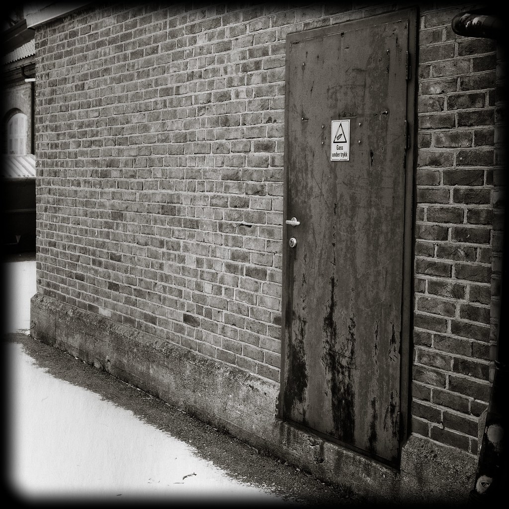 Brick wall and door