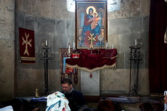 Priest giving a homily on the occasion of  International Children's Day, Astvatsatsin (Holy Mother of God) church