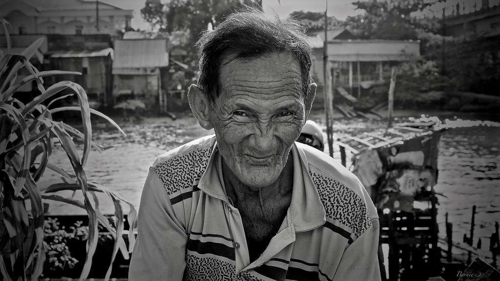 Vietnam in Black and white.. On the Mekong..
