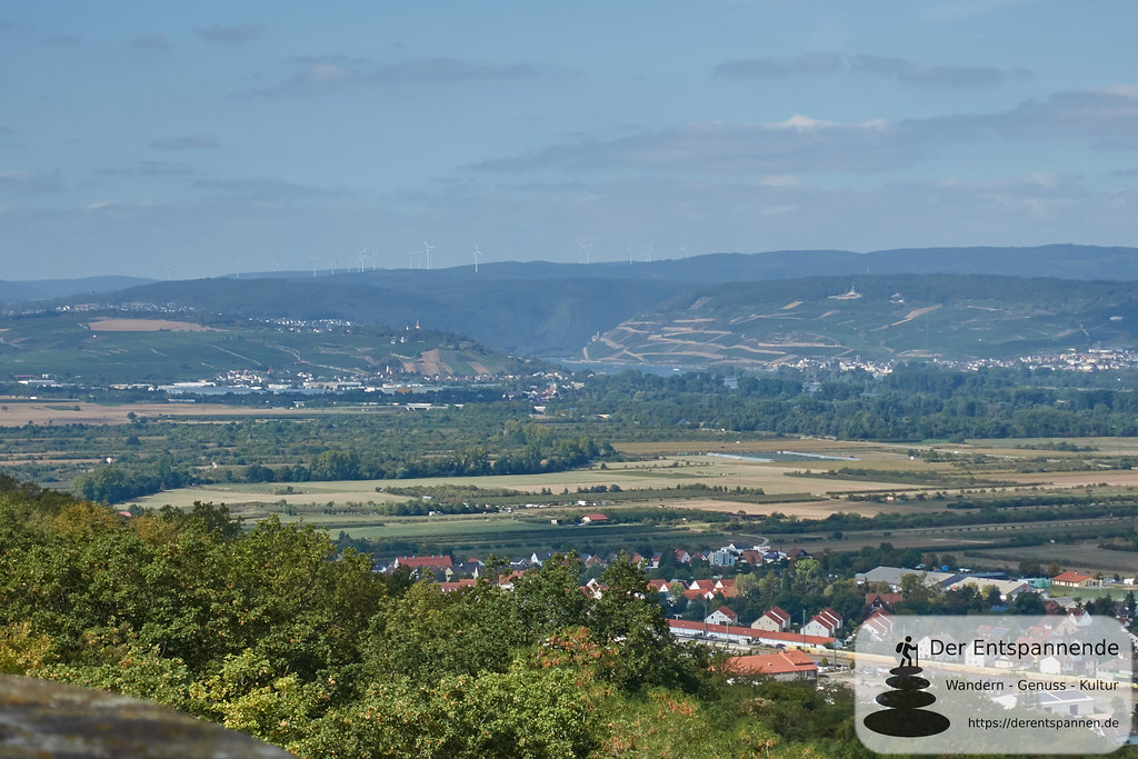 Bismarckturm Ingelheim: Blick nach Bingen und zum Mittelrhein