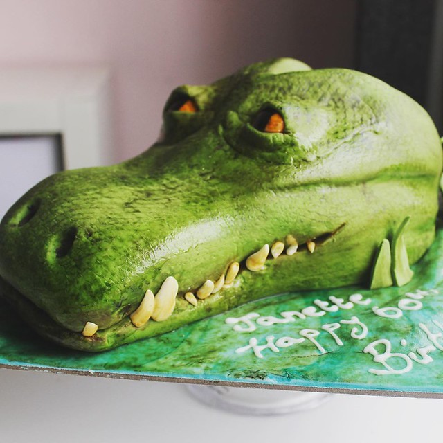 Dino Head Cake by Sarah’s Bakes
