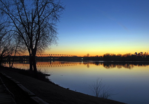 Sunset over Ohio river near Marietta by xd_travel, ohioriver ohio 2011 mariettaoh sunset bridge i77
