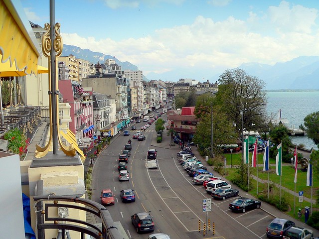 Suisse, la ville de Montreux au bord du Léman