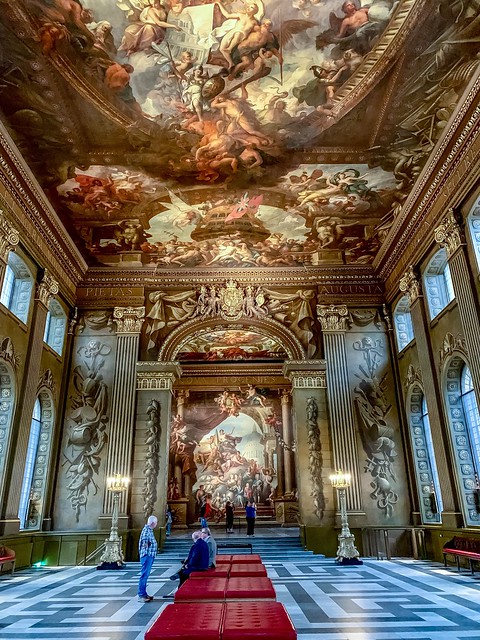 The Painted Hall in the Old Royal Naval College, Greenwich, England.