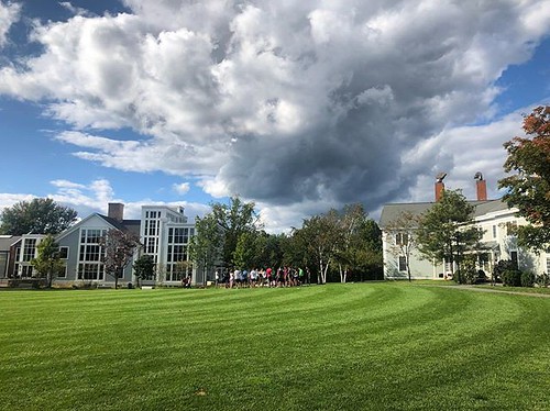 A beautiful early fall evening on the quad as the x-country team gets ready to head out for practice.