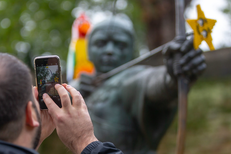 LEGO REBUILDS ICONIC ROBIN HOOD STATUE, NOTTINGHAM