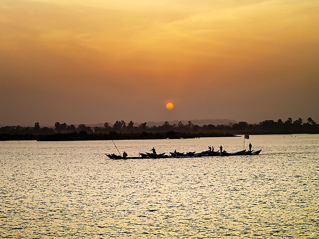 Coucher de soleil sur le Niger