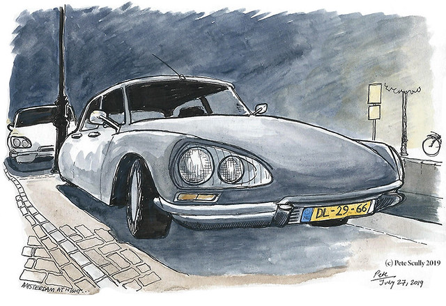 Amsterdam Night Car Sketching sm