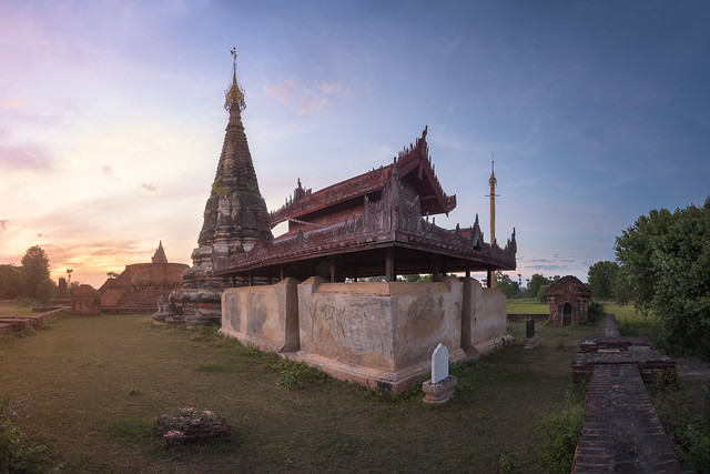 Myint Mo Taung Temple Complex in the Evening, Inwa, Myanmar