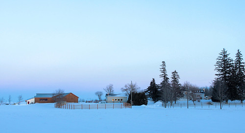 farm ontario on canada travel workaway winter snow landscape sunset softcolours canon kenmore countryside farmland canoneos500d