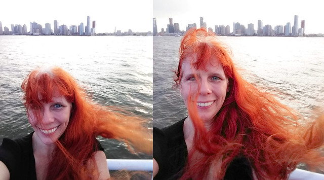 20180814 1924 - Carolyn's New York trip - Carolyn selfie on the harbor - 34241911-diptych-29