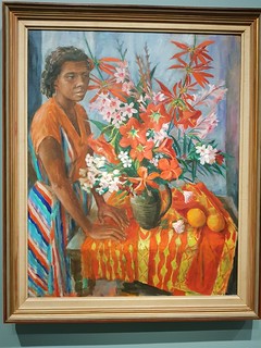 Susan with Flowers 1962 by Margaret Olley