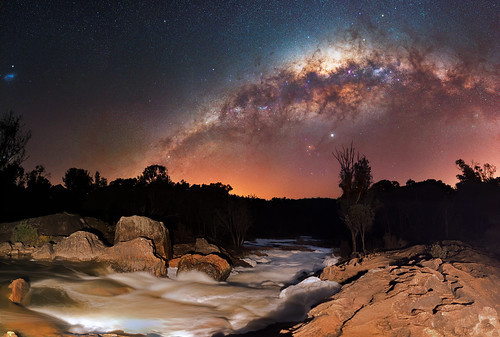 milky way dwellingup rapids murray river lanepoolereserve westernaustralia australia great rift panorama stitched msice landscape wide astrophotography astronomy stars galaxy galactic core space small magellanic cloud night nightphotography nikon 35mm d5500 dslr long exposure perth southern southernhemisphere cosmos cosmology outdoor sky water ioptron skytracker tracked nature airglow milkyway