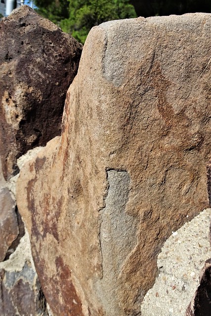 20190921 Vesicular Basalt Malapai Walls at the University of Arizona