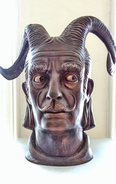 Stylized sculpture of Salvador Dali with horns by Jan Bernat