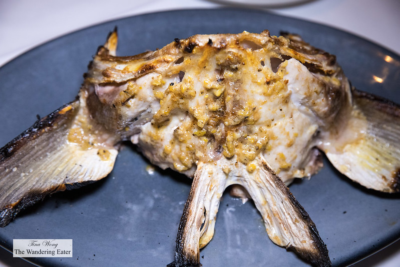 Wood grilled Cobia collar with jalapeno butter