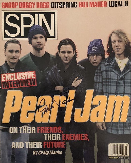 February 1997, SPIN Magazine signed by Eddie Vedder