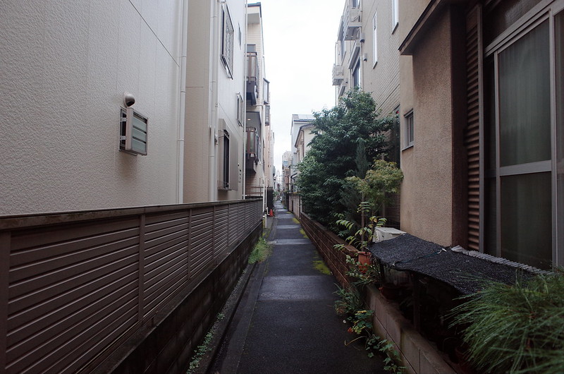 東京良い道しぶい道 へび道 よみせ通りへび道入口