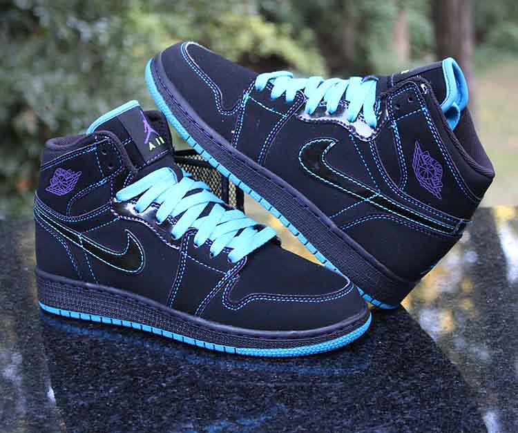 Nike Air Jordan 1 Retro High GS Size 4.5Y Black Purple Blu… | Flickr