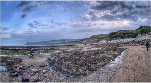 “robin hoods bay” beach cove sea seafront seaside rocks cliffs seawall sand sky skywatching clouds cloud cloudscape weather weatherwatch yorkshire nyorks scenic view nature naturephotography naturelovers natureseekers image imageof imagecapture photography photoof