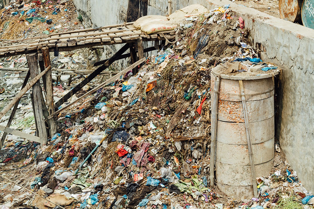 Garbage Pile Along Karnaphuli River, Chittagong Bangladesh