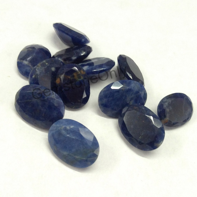 natural soidalite faceted cut oval loose blue gemstone seller