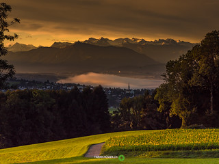 view to Swiss alps