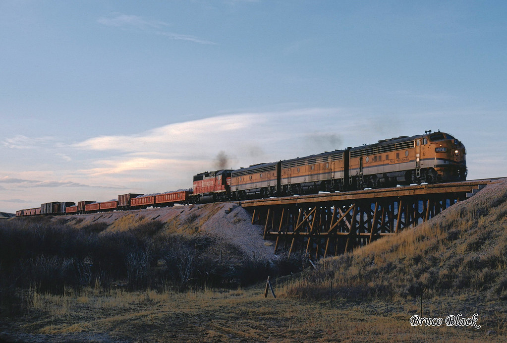 C&S Southbound Freight with DRGW 5574 Departing Horse Creek, WY April 9, 1971 Bruce Black Photographer