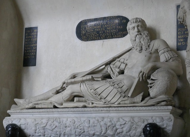Monument funéraire de Guillaume du Bellay, 1546, Pierre Bontemps, cathédrale St Julien (XIe-XVe), cité Plantagenêt, Le Mans, Sarthe, Pays de la Loire, France.