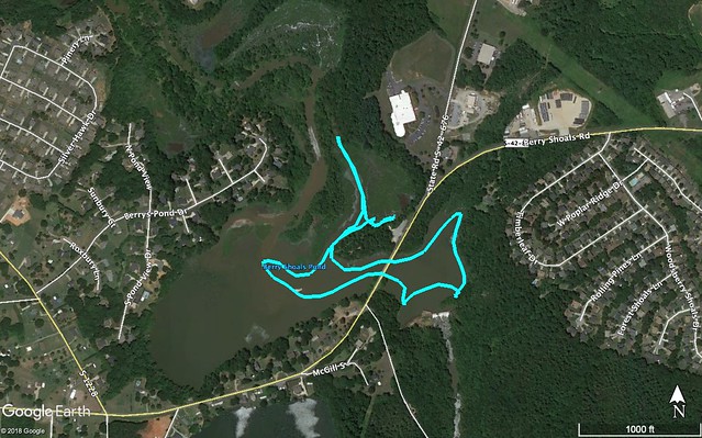 Berry Shoals Pond Paddle Route