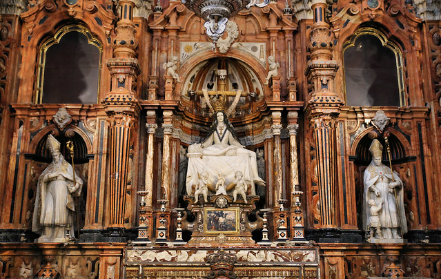 The white marble altarpiece of the Virgin Sanctuary