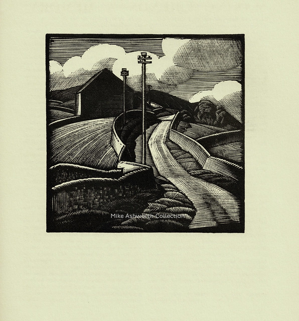 Thorpe Lane - woodcut by John F Greenwood.