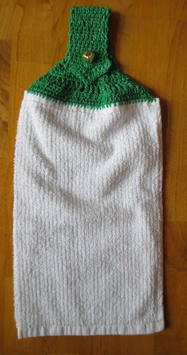 Bar Towel with Crocheted Towel Topper