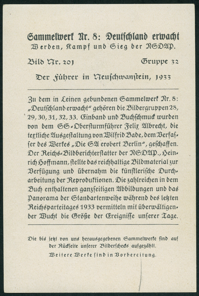 Archiv T667 Der Führer in Neuschwanstein (back), 1933