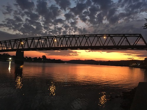 marietta ohio river bridge evening sky clouds sunset iphone