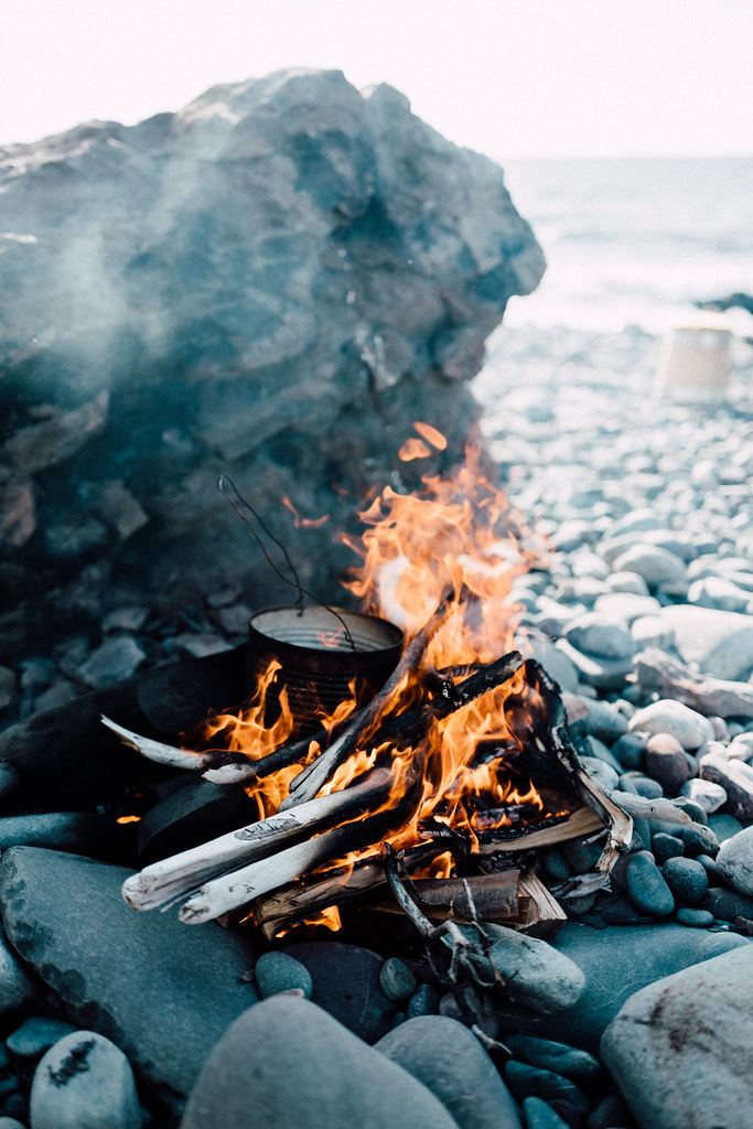 A Boil-Up bonfire in Fortune, Newfoundland