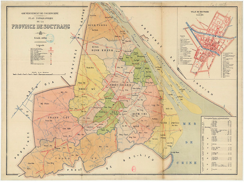 Bản đồ SÓC TRĂNG 1930 - Plan topographique de la PROVINCE DE SOCTRANG