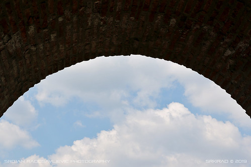 arc architecture fortress smederevo serbia srbija sky clouds sunny summer blue shadow bricks medieval