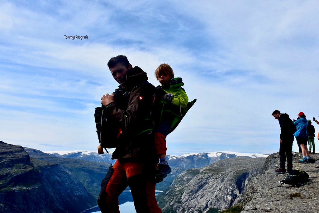 From my hike to the Trolltunga, I was with my 2 smallest sons, the smallest with 6 walked the 28 km, but the one with Down syndrome(9)only walked up, and I carried him back