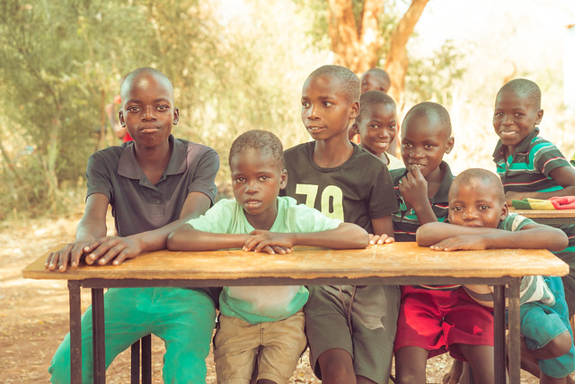 School kids in northern Zimbabwe, Africa.