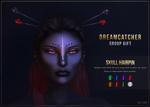 +Dreamcatcher+ Skull hairpin - Group Gift