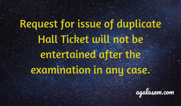 No duplicate Hall Ticket Issue