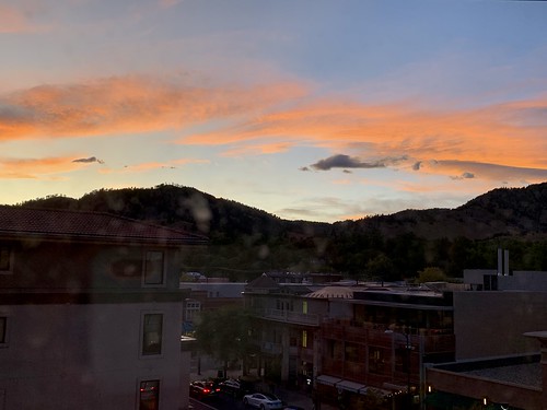 Sunset from a hotel window in Boulder, Colorado