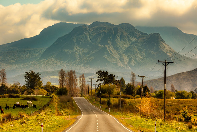 Rural rugged mountainous countryside of Ruatoria New Zealand