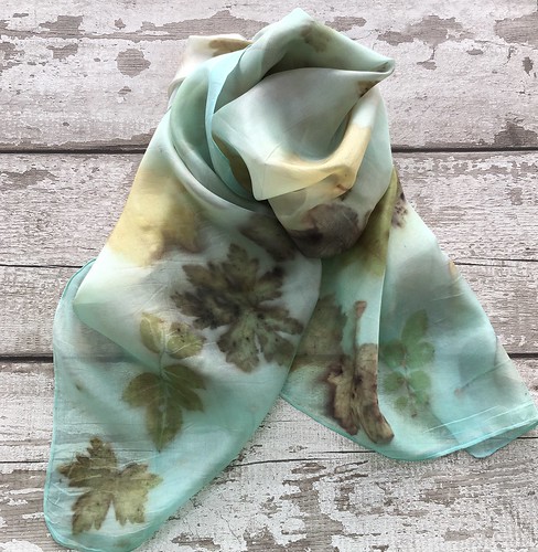Eco printed silk scarves